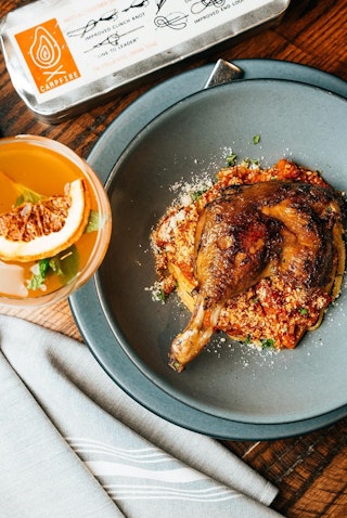 Food on a plate at Campfire at The Stella at Lake Walk in Bryan, TX